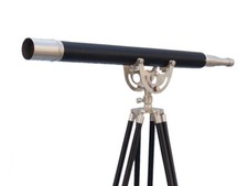 Floor Standing Brushed Nickel With Leather Anchormaster Telescope 65"