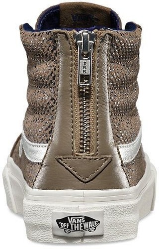 Scarpa da skate Vans Sk8-Hi slim zip ghepardo scamosciata nero marrone chiaro 5,5 uomo 7 donna NUOVA - Foto 5 di 5