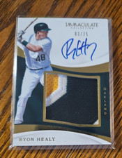Ryon Healy Auto Patch -2017 Immaculate Collection Premium Patch #/25 Autograph