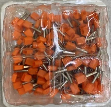 BM 00551 Insulated End Sleeve/Bootlace Lug,2X0.5mm2/20 AWG, Orange, 200 Pc's Pkt