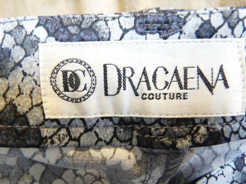 Dracaena Couture Jeans Pants Reptile Print Blue Gray 3 Pockets S Stretch Fabric - Picture 5 of 7