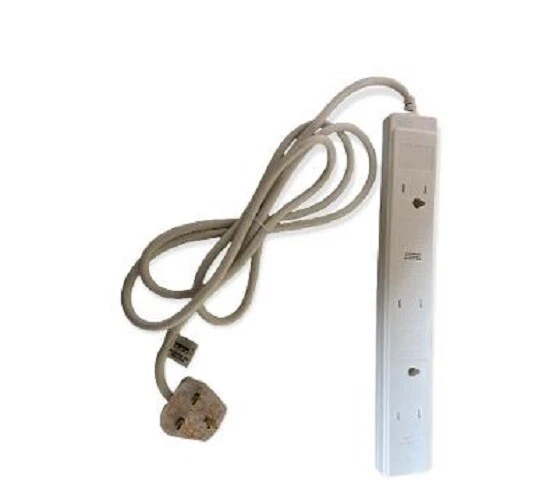 6 Way 2 Meter Cable Masterplug Electric Extension Lead 6 Gang UK Plug Neon Light - Image 3 of 3