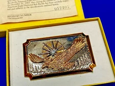 Majestic Eagle With Starburst USA Patriotic Belt Buckle with COA & Original Box