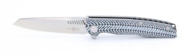 TwoSun TS16-G10 Flipper Pocket Knife Black G10 Handle Plain D2 Satin Blade