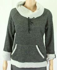 Jones NY Womens Top Small Gray Sweatshirt Pullover Cozy Soft Loungewear S