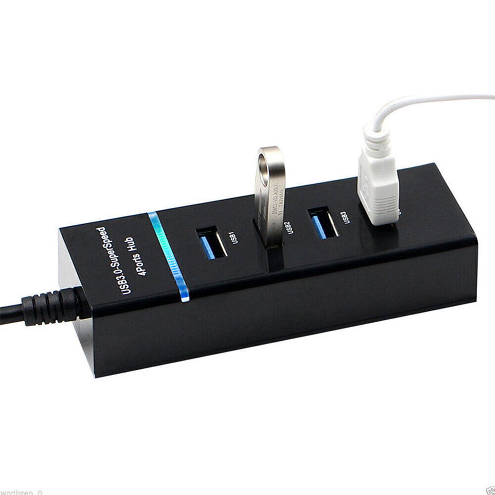 4-Port USB 3.0 Hub Adapter 5Gbps High-Speed for PC Laptop Desktop