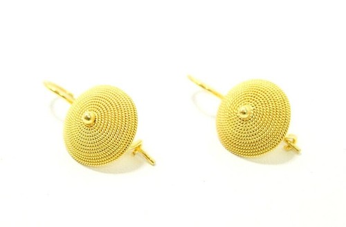 ORECCHINI MONACHELLA CORBULA SARDA FILIGRANA ORO GIALLO 18 KT DONNA RAGAZZA