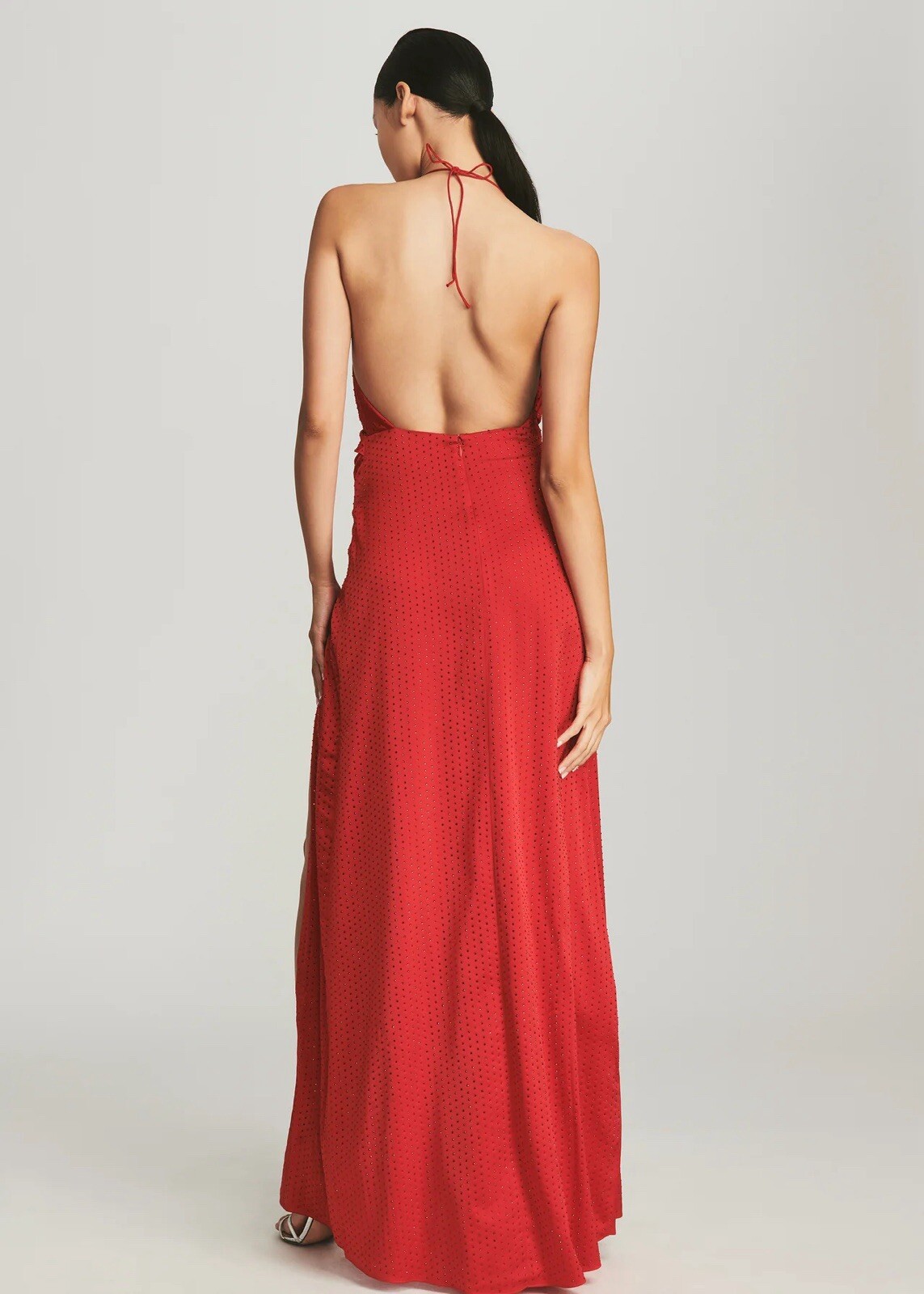 retrofete Ceres Dress Red Silk Crystals XS NWOT $895 image 3