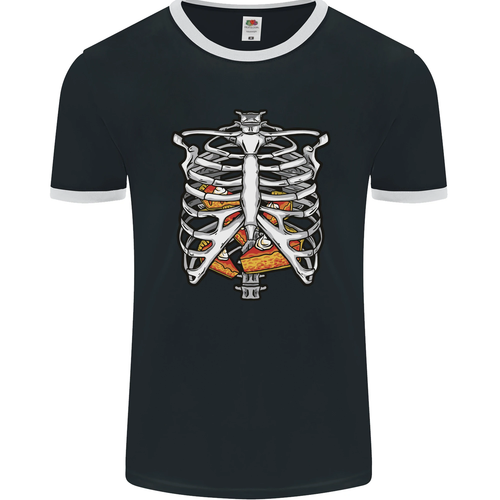 Pastel Dentro A Esqueleto Torso Divertida Comida Hombre Ringer Camiseta Fotl - Imagen 7 de 29