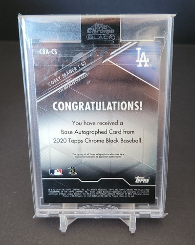 2020 Topps Chrome Black Gold Refractors Corey Seager #CBA-CS Auto /50 - Picture 2 of 7