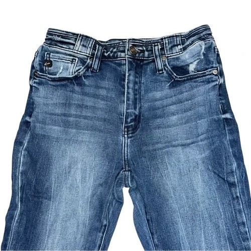 Maurices KanCan Jeans High Rise Super Flare Dark Wash Distressed Jeans 22W-Reg - Picture 7 of 11