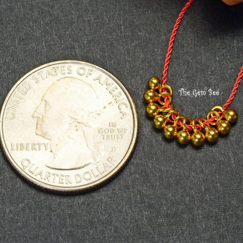 2.8mmx5mm 18k Solid Yellow Gold Handmade Petite Ball Charms (10) - Picture 4 of 7