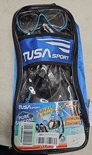 TUSA Sport Adult Powerview Mask, Dry Snorkel, and Fins Travel Set Large