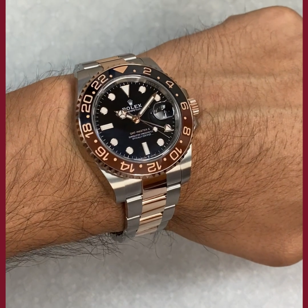 Rolex GMT-Master II Root Beer Ceramic 18k Rose Gold/Steel B/P '23