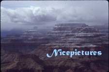 Scenic Snow dusted rock formations Grand Canyon Ntl. Park Arizona  1980s slide
