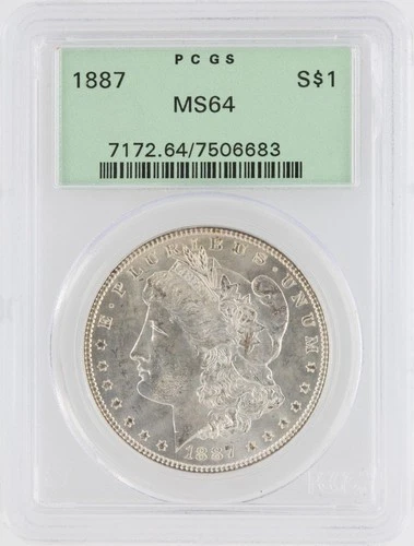 1887 Morgan Silver Dollar PCGS MS64 S$1 Philadelphia Minted No Reserve