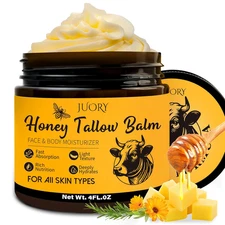 Grass-Fed Beef Tallow Face Moisturizer with Honey, Tea Tree & Calendula Balm
