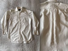 Drakes OCBD Oxford Shirt Cotton White Size 15.75 40 Shoulder 42cm Casual