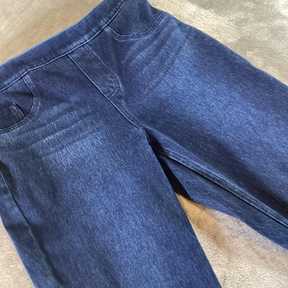 Pantalones de mezclilla Spanx Jeggings para mujer grandes azules oscuros lavados ajustados elásticos Foto 2 de 4