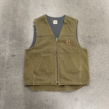 Vintage Carhartt Men s Lined Full Zip Work Vest Fits Size Medium