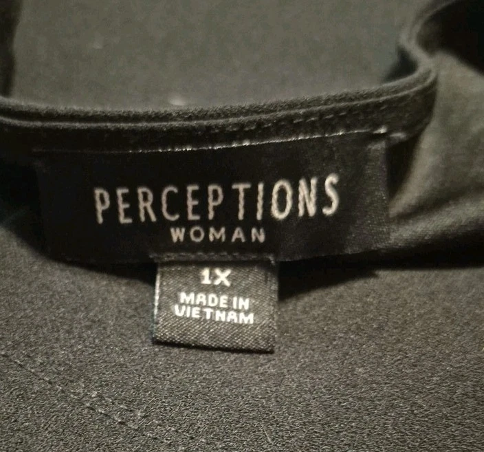 Size 1X Perceptions Black Jacket/Shrug - Image 3 of 3
