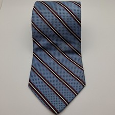 Brooks Brothers 346 Tie Blue Striped All Silk 3.5" X 58.5" X 1.5" Made In USA