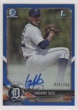 2018 Bowman Chrome Prospect Blue Refractor /150 Gregory Soto #BCPA-GSO Auto 2sc