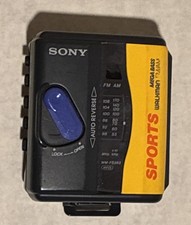 Vintage Sony Sports Walkman WM-FS393 Yellow Mega Bass Auto Reverse TESTED WORKS