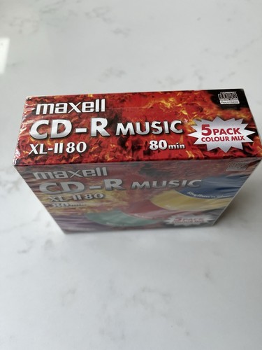 Maxell CD-R Music XL-II 80 Minutes - Blank Recordable CDs x 5 - Boxed / Sealed - Afbeelding 5 van 5