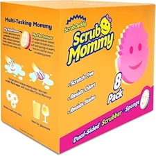 Dual sided sponge and scrubber - scrub mommy - scratch free sponge for