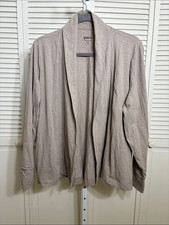 PACT Women's Airplane Wrap Open Style Cardigan Organic Cotton Beige XXL