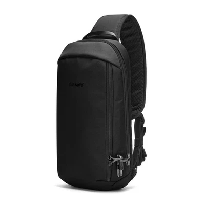 Sac bandoulière Pacsafe V Tech en polyester recyclé antivol 10 L - noir - Photo 1/4