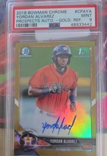 2018 Bowman Chrome - Prospect Autographs Yordan Alvarez  Gold Refractor /50 
