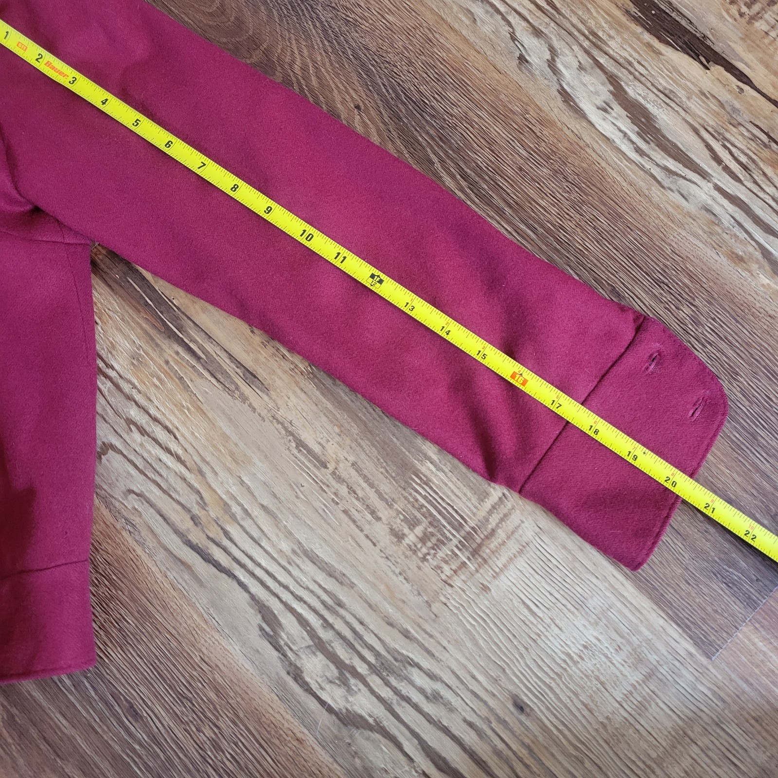 Womens Wool Jacket Solid Red Size Small Button Up… - image 6