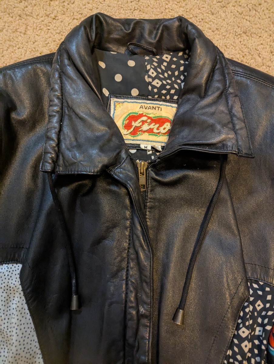 VTG 80s Avanti Firo Fino Abstract Streetwear Fashion Leather