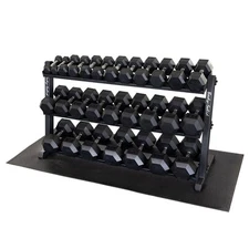 Body-Solid 5-70 lb. Rubber Dumbbell Package with Rack