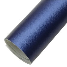 Solid Shiny Dark Blue Litchi FAUX LEATHER SHEET 8" x 12" 1247697 Felt Back