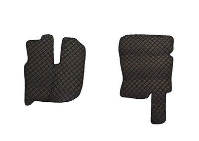 2x Schwarz Eco Leder Fußmatten für Renault Premium Manuell Lkw Lefthanddrive