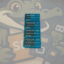 LOT of 4 SanDisk MemoryStickPRODuo - 2GB - Untested - Memory Cards - GC417