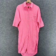 Universal Thread Shirt Dress Women XS Pink Midi Button Collared Linen Pockets