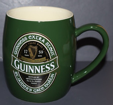 GUINNESS EXTRA STOUT GREEN TANKARD CERAMIC MUG - CREAM INNER 4¼ INCHES (11CM)