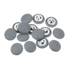 10pcs Fabric Cloth Covered Button 15mm Round Holes Sewing Buttons, Dark Grey