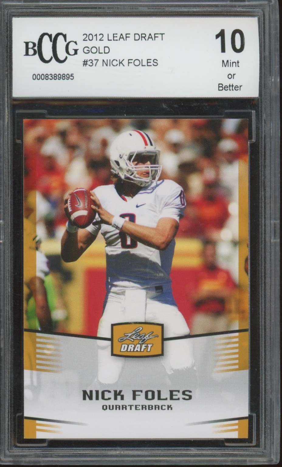 Nick Foles Leaf Draft #37 Gold Border