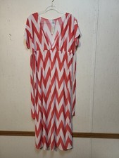 Women's Plus Size 2X Pink Chevron Maxi Dress New with Tags Free Shipping