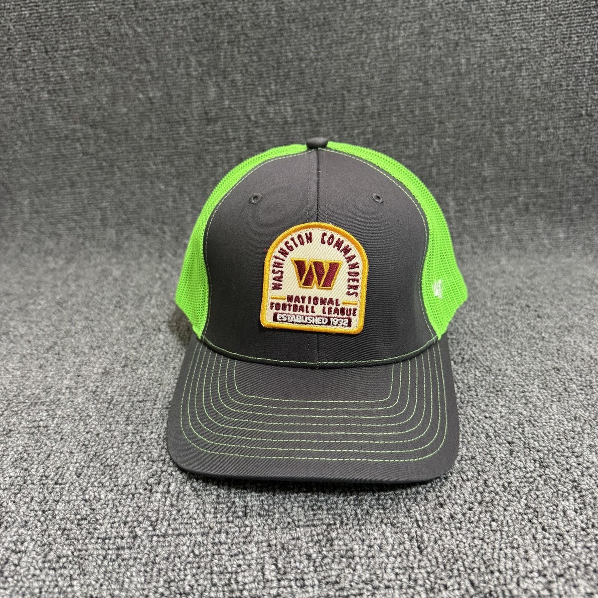 '47 Brand Washington Commanders Trucker Snapback Neon Green Gray Hat Retro