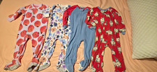 Carter's Gerber Lot 4 Fleece Footed Zip Sleepers 18-24M Cat Animal Floral