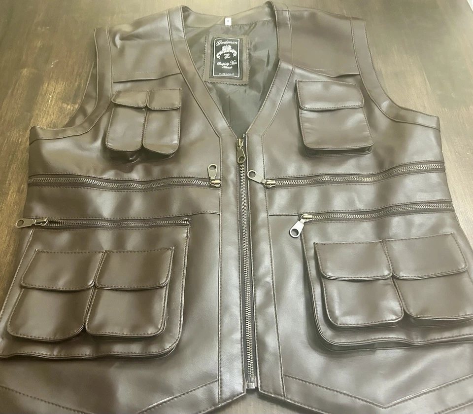 Colete Masculino de Couro Dallas Cowboys PIAZZA ITALIA Marrom 44 Médio - Imagem 3 de 4