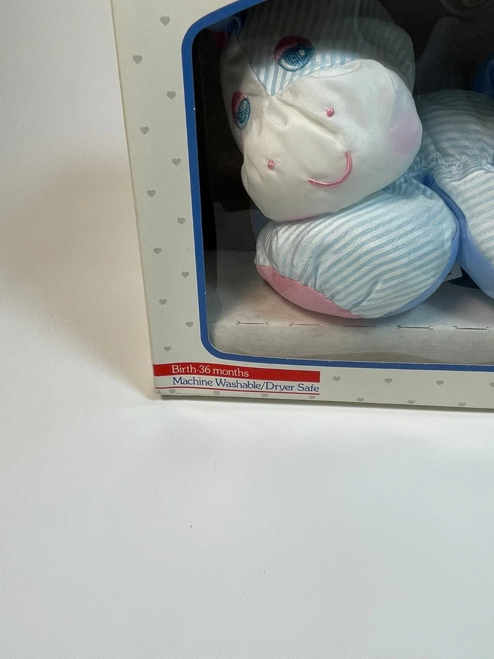 De colección 1991 Fisher Price Peluche Sleepytime Puffalumps Cebra Pony Estrellas Rayas Azules Foto 2 de 4