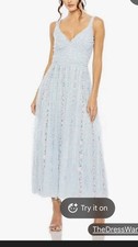 Mac Duggal (20312) EMBROIDERED SLEEVELESS A LINE GOWN NWT size 14Ice Blue