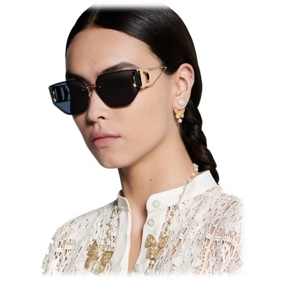 Dior 30 Montaigne B3U Rimless Butterfly Sunglasses – Gold